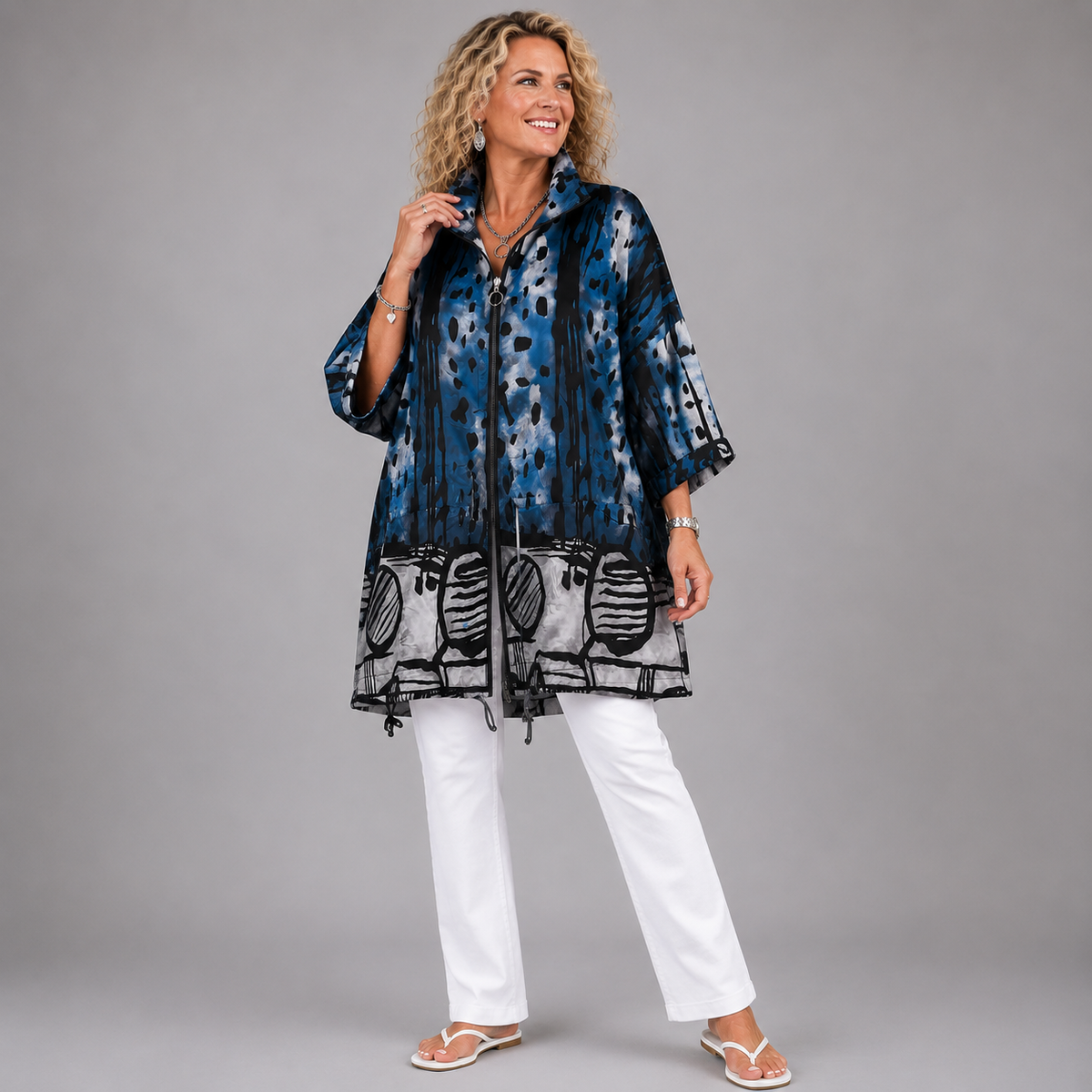 blue to white jacket (182T)