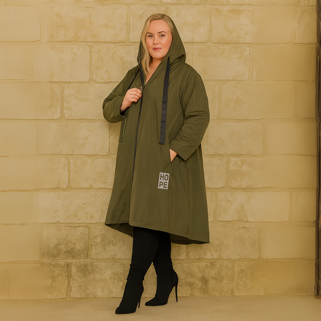 A-Line Dipped Hem Rain Mac
