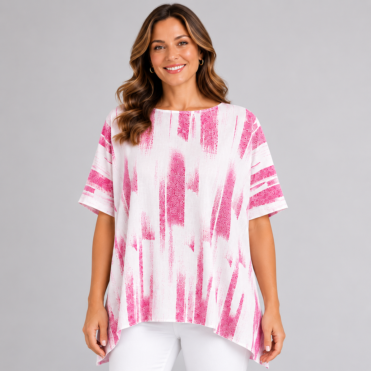 Splash Hanky hem top / blouse