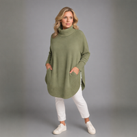 Super Soft Polo Neck Jumper with Pockets