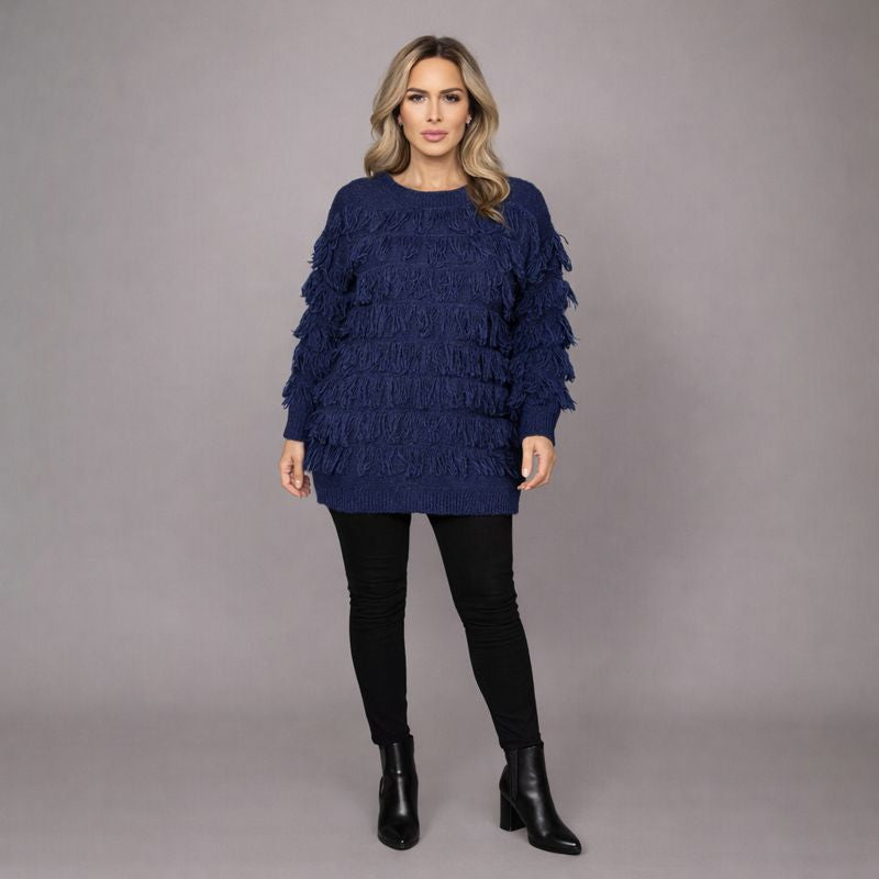 Tassel Covered Long Length Jumper