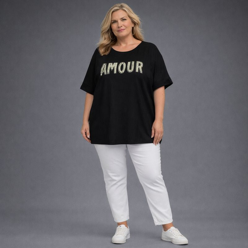 Studded Short Sleeve Cotton T-Shirt