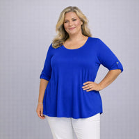 3/4 Button Sleeve Sleeve Swing Top