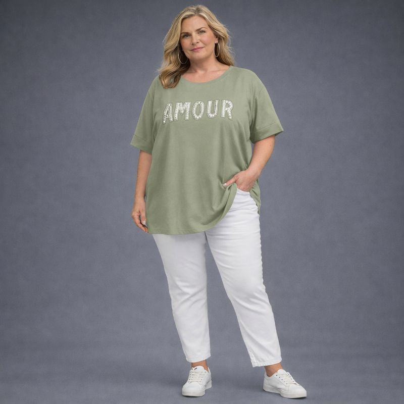 Studded Short Sleeve Cotton T-Shirt