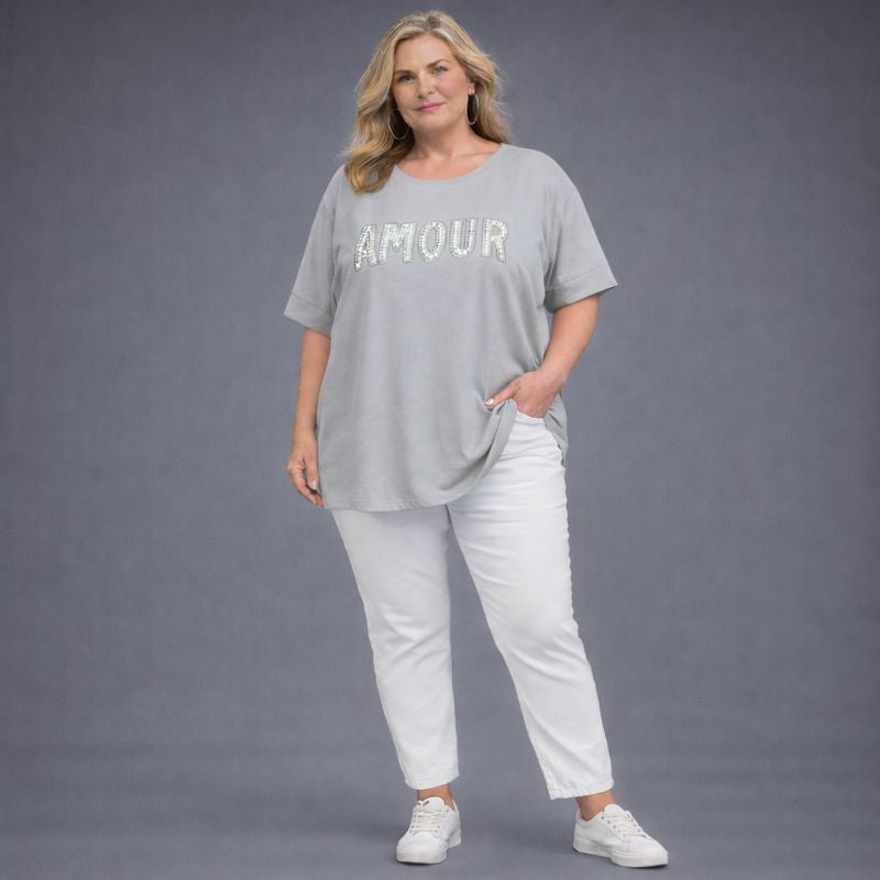 Studded Short Sleeve Cotton T-Shirt