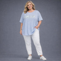 Studded Short Sleeve Cotton T-Shirt