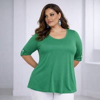 3/4 Button Sleeve Sleeve Swing Top