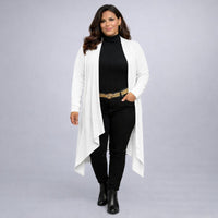 Long Hanky Hem Waterfall Cardigan