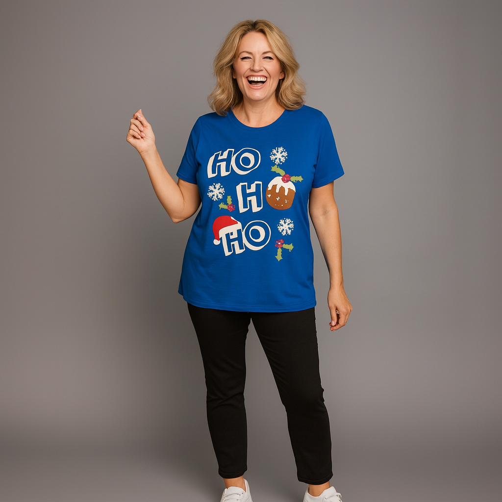 HO HO HO CHRISTMAS SHORT SLEEVE TOP /  T-SHIRT