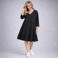 V-Neck Soft Stretchy Layered Dress