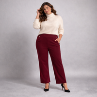 Wide Leg Trousers with Feature Button Pockets