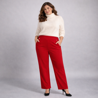 Wide Leg Trousers with Feature Button Pockets