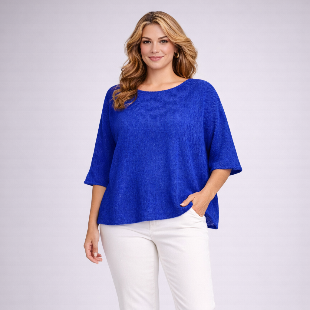 Soft Knit 1/2 Sleeve Slash Neck Jumper