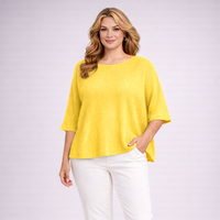 Soft Knit 1/2 Sleeve Slash Neck Jumper