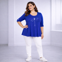 Dragonfly Button Sleeve Swing Top