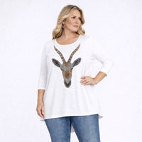 Dipped Hem Diamanté Gazelle Top