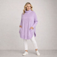 Super Soft Polo Neck Jumper with Pockets