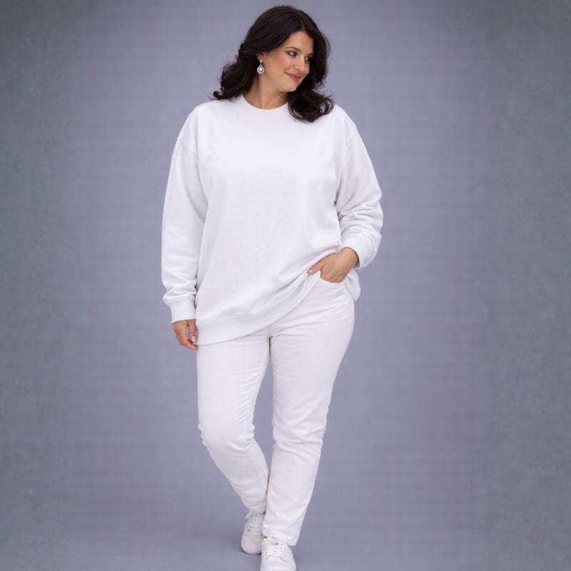 Plain Loose Fitting Longer Length Sweatshirt
