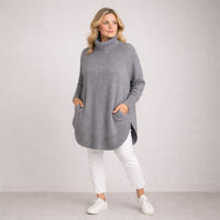 Super Soft Polo Neck Jumper with Pockets