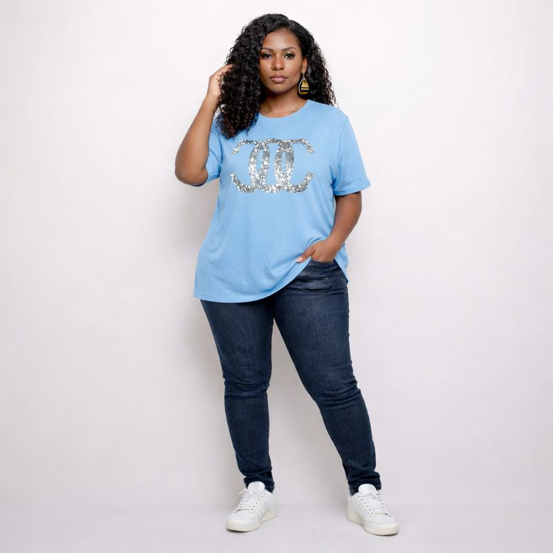 Studded Short Sleeve Cotton T-Shirt