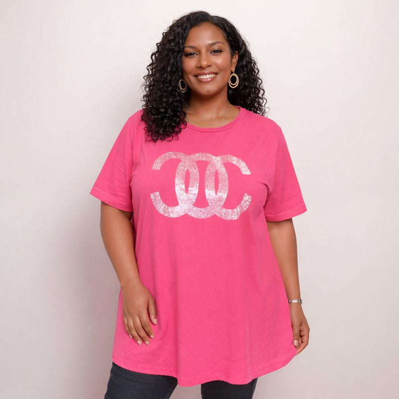 Studded Short Sleeve Cotton T-Shirt