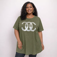 Studded Short Sleeve Cotton T-Shirt