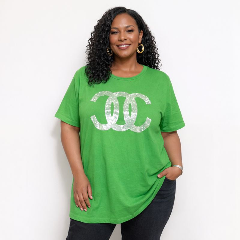 Studded Short Sleeve Cotton T-Shirt