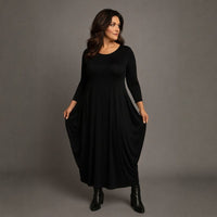 Long Sleeve Calf Length Dress