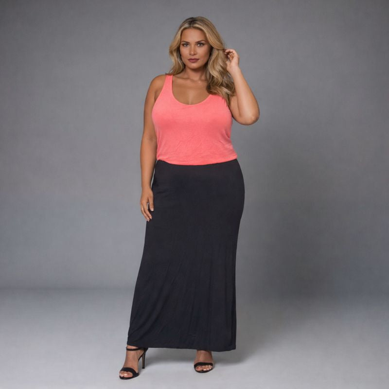 Sleeveless Two-Colour Maxi Dress