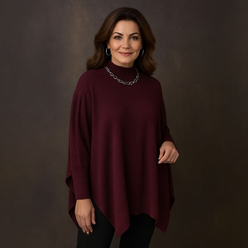 Fine Knit Turtle Neck Hanky Hem Jumper