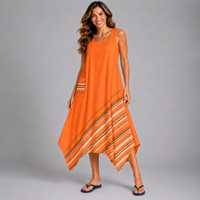 Sleeveless hanky hem pocket dress