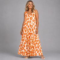 Sleeveless Bold Animal Print Maxi Dress