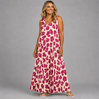 Sleeveless Bold Animal Print Maxi Dress