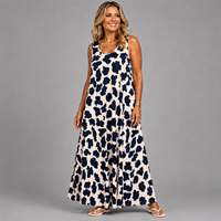 Sleeveless Bold Animal Print Maxi Dress