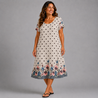 100% Cotton A line Short Sleeve Dress