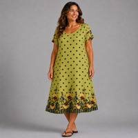 100% Cotton A line Short Sleeve Dress