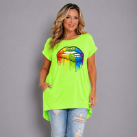 Rainbow Lips Long Pocket T-shirt