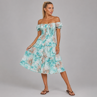 floral abstract middi dress