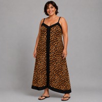 Strappy Hanky Hem Animal Print Dress
