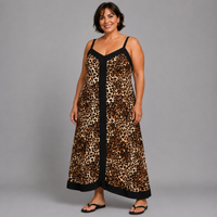 Strappy Hanky Hem Animal Print Dress