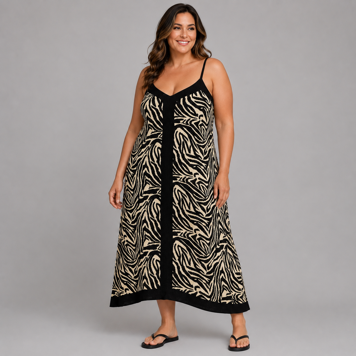 Strappy Hanky Hem Animal Print Dress