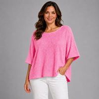 Soft Knit 1/2 Sleeve Slash Neck Jumper