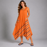 Sleeveless hanky hem pocket dress