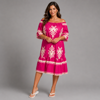 Off Shoulder Frilled Hem Bell Sleeve Dress