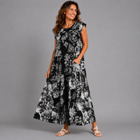 Pleated Tiger Print Maxi Dress