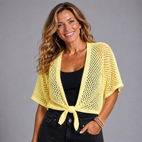 Crochet open knit bolero cardigan
