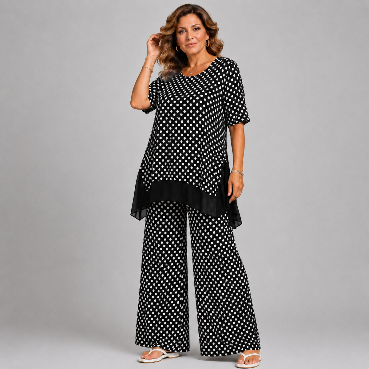 Polka Dot Two Piece Outfit Set