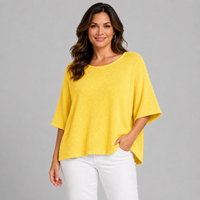 Soft Knit 1/2 Sleeve Slash Neck Jumper