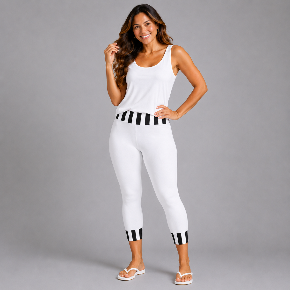 3/4 Length Capri Leggings with feature panels