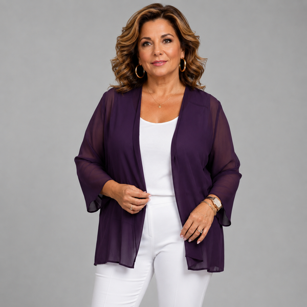 Chiffon Cover Up Open Front Jacket